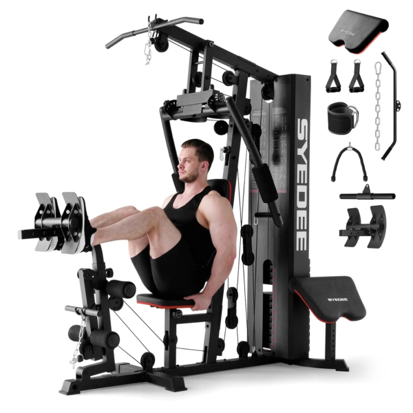 Syedee Home Gym Workout Station With 150LBS Weight Stack Fashion