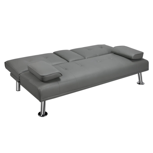 Renwick LuxuryGoods Modern Faux Leather Futon With Pillows (Various) Online