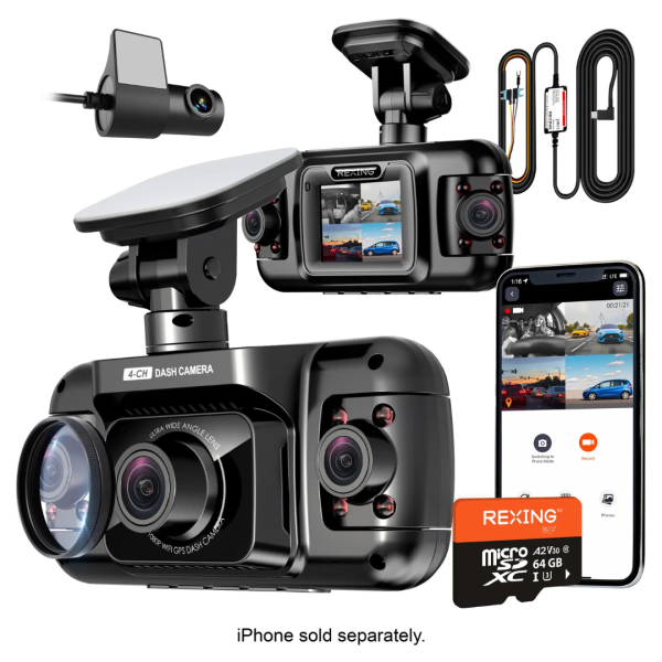 Rexing R4 4 Channel Dash Cam W All Around 1080p Resolution, Wi-Fi, & GPS Online
