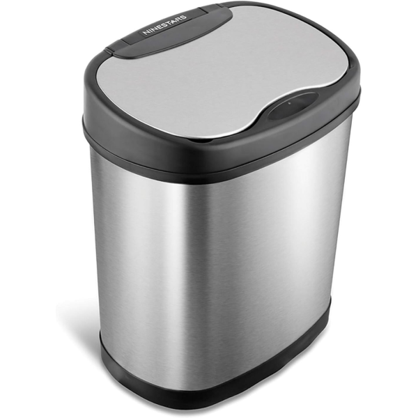 NINESTARS Automatic 3 Gal Touchless Infrared Motion Sensor Trash Can Supply