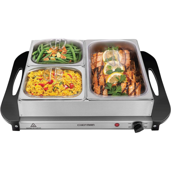 Chefman Electric Buffet Server + Warming Tray with Temp Hot Plate For Discount